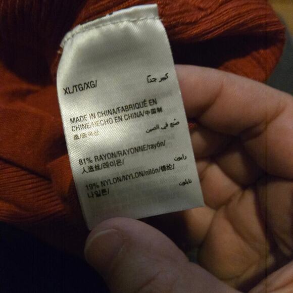 JM Collection Rust Orange Studded Sleeve Sweater Top XL - Picture 4 of 9